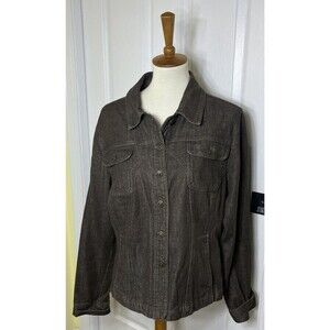 Kitkit Jeans Women's Denim Jacket Brown Size XL